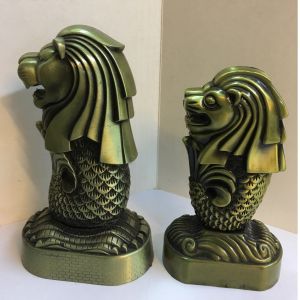 Vintage Metal Model World Famous Landmarks Singapore Merlion Home & Office Display