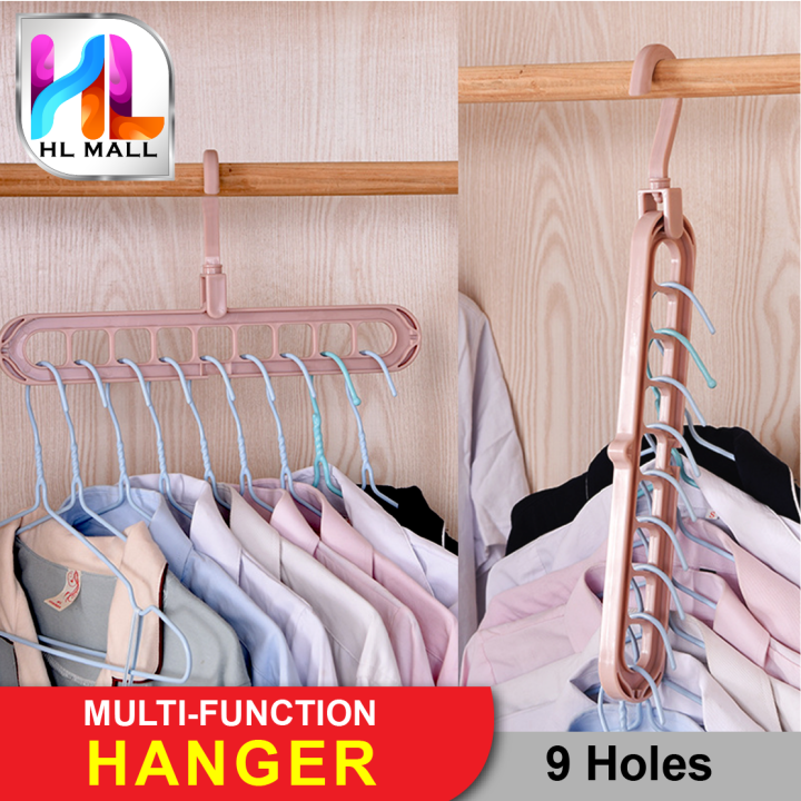 HL MALL Multi-function Clothes Hanger Folding Magic Wardrobe Drying ...