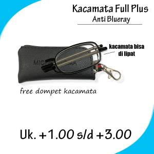Kacamata Lensa Plus Antiradiasi Kacamata Baca Lipat Plus Pria dan Wanita +1.00 sampai +3.00 Kacamata Lensa Anti Bluelight Kacamata Baca Lipat