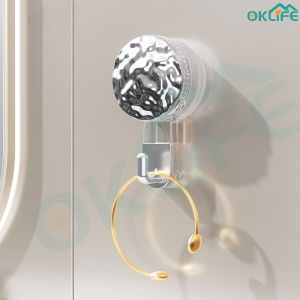 [OKLIFE. SG]Stick-on Hook for Bathroom and Kitchen/Rotating Vacuum Suction Cup Hook  Nail-free Traceless Hook/Wall Hooks  Reusable Hanging Hook