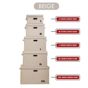 Kotak Penyimpanan Linen Fabrik Foldable Fabric Linen Storage Box With Lids Collapsible Clothes Closet Wardrobe Organizer Box Basket 收纳箱