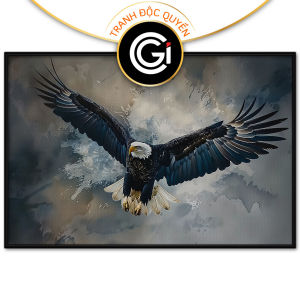 Tranh phong thủy đại bàng tung cánh trên bầu trờitranh treo tường dán tườngCGI-882