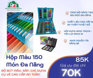 Hộp Màu 150 Món Đa Năng Cho Bé Yêu Sáng Tạo - Bộ Bút Màu Sáp Chì Dụng Cụ Vẽ