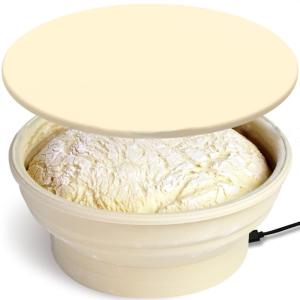 Round Foldable Bread Proofing Basket with Temperature Control Electric Silicone Banneton Sourdough Fermentation Bowl