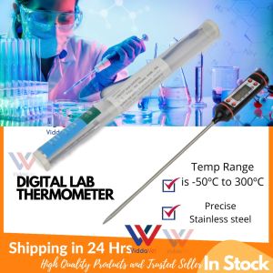 Digital Lab Thermometer Instrument Thermostat for Pig Stainless Steel LCD Screen