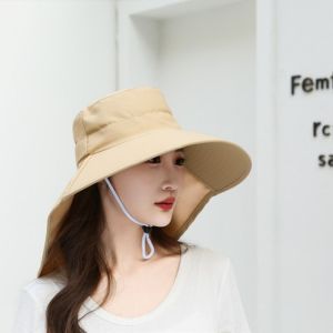 CRUSHES UV Anti Outdoor Fisherman Hat Wide Brim Shawl Fashion Sunscreen Ponytail Cap 2024 Fishing Hiking Women Summer Hat