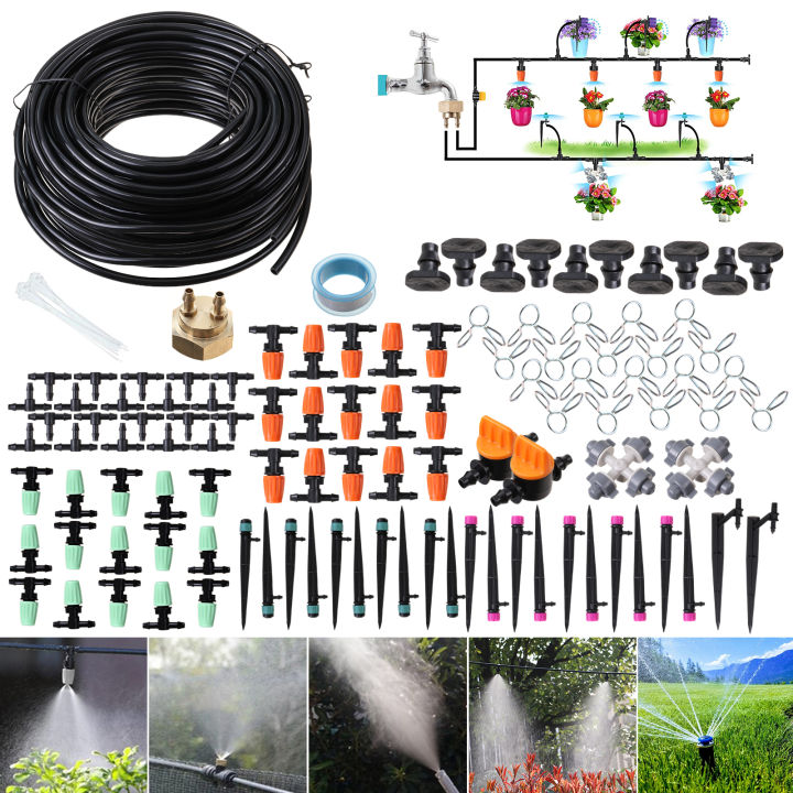 138pcs 18m Garden Irrigation System Greenhouse Micro Drip Irrigation