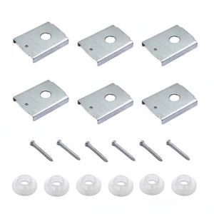 6Pcs N7192 Bifold Door Hardware Repair Kits Steel Bifold Repair Brackets for Fixing Cracks at The Top/Buttom of The 1-3/8 Inches Thickness Doors and Fits 7/16 or 3/8 Inch Pivot