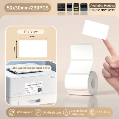 NIIMBOT B21/B1/B3S White Thermal Label Sticker Paper Clothing Tag Commodity Price Food Self-Adhesive