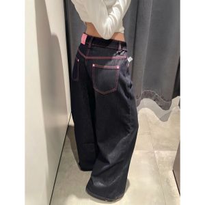 Quần jean của phụ nữ Quần của phụ nữ Thấp ống loe Rửa sạch Denim Phong cách mùa hè giản dị Kiểm soát bụng Chân dài Thẳng chân rộng2026