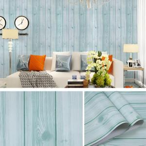 Wallpaper Light Blue Self-adhesive Wood Grain Pattern PVC Waterproof Wall Sticker