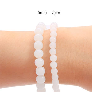 4/6/8/10mm Matte White AB Frosted Glass Crystal Round Shape Beads for Charm Jewelry Making DIY Bracelet Accessories