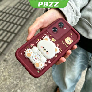 PBZZ Case for OPPO a6x A6 PRO a6c 4g A6t pro a6S A6 5g phone casing Softcase Silicone shockproof Cover new design aesthetic with holder 360 ° rotate cute black Bear for boys JTXX2