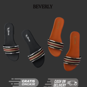 Sandal Flat wanita beverly Sandal teplek flat shoes Sandal murah terlaris kualitas terjamin bisa cod bayar ditempat sandal diskon
