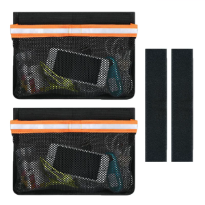 Pack of 2 Boats Storage Bags for Gloves Accessories Tackle Organizers Pouch with Reflective Strips Mesh Bag Removable