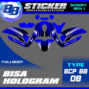 Decal Scoopy BISA HOLOGRAM Full Body Full Blok Dekal Sticker Scoopy FI 2013 2014 2015 2016 Scp 69