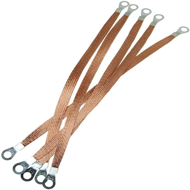 MISUPS 6Pcs Round Hole Flat Copper Braided 9.8 Feet Lead and Shielding