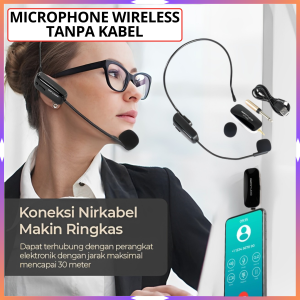 COD TaffSTUDIO Microphone Wireless UHF Call Center with Transmitter / Microphone Bando Wireless Nirkabel Tanpa Kabel Suara Jernih Jarak Jauh untuk Imam Sholat Masjid Lengkap / Mikrofon Bando Wireless Imam Masjid Tanpa Kabel Jarak Jauh Suara Jernih