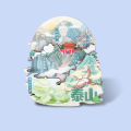 Shandong Qingdao Weihai Zibo City Wooden Fridge Magnet Custom Tourist Attractions Souvenir Magnetic Sticker In Stock. 