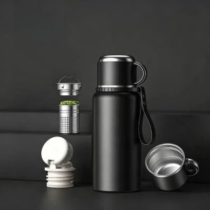 2026 316 Stainless Steel Insulated Water Bottle 1L Large Capacity Double Wall Vacuum Flask Leak Proof for Outdoor Travel with Handle