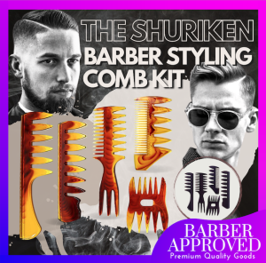✨SG SELLER✨Shuriken Quiff Thermoplastic Comb For Men Hair Styling Comb Professional Barber Accessories Comb Set Men Barber Hairstyling Kit Men Combs Barber Comb Kit For Men