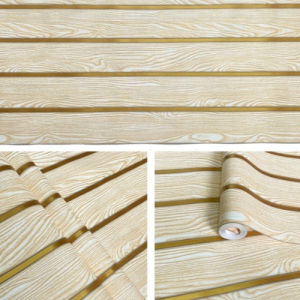 Wallpaper Dinding Motif Panel Kayu Serat Garis Elegant 45Cm x 1meter