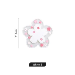 Cute White/Pink Sakura Coasters for Drinks Japan Style Cherry Blossom Insulation Placemat Office Tea Cup Mat