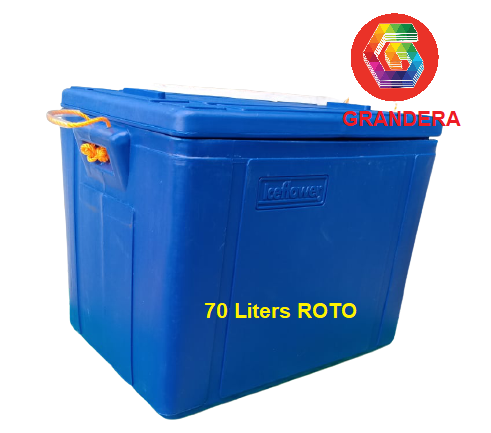ROTO Fish Cooler Box 70Liters (approx.23inx16inx19in) Ice Chest , Meat Cooler  Box , Agricultural Box ICE FLOWER