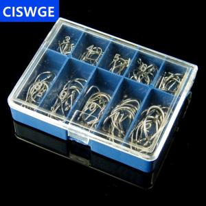 [COD] CISWGE 100Pcs #3-#12 Silver Black Gold Freshwater Fishing Hooks Carbon Steel Carp Fishhooks Barbed Hooks Kit Fishing Tackle Accessories