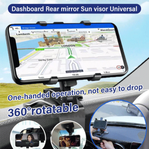 Car multifunction cell phone holder rotating rearview mirror