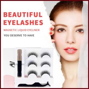 🔥Cadia👍 3 Pairs Magnetic Eyelashs Set Liquid Eyeliner& Magnetic Lashes & Tweezer Eyelash Extension Tools Attraction