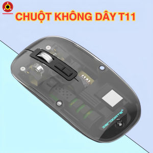 Chuột Máy Tính Không Dây T11 - Thiết Kế Trong Suốt Thời Trang Nút Bấm Êm DPI 3 Mức Siêu Nhạy Gọn Nhẹ Kết Nối Bluetooth/USB 2.4G