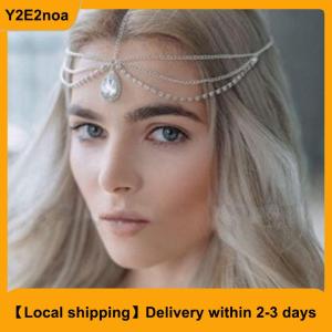 【Local shipping】 Forehead Necklace Women Tassel Hair Chain Tiara Water Drop Hair