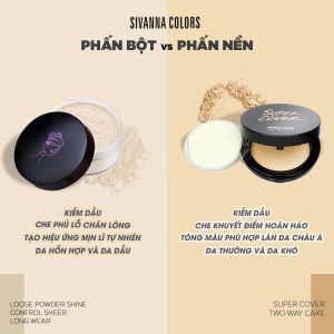 Phấn Phủ Sivanna Kiềm Dầu Dạng Bột Loose Powder Shine-Control Sheer Long Wear 20g #01 Light Beige #02 Natural Beige ( MÃ 46)