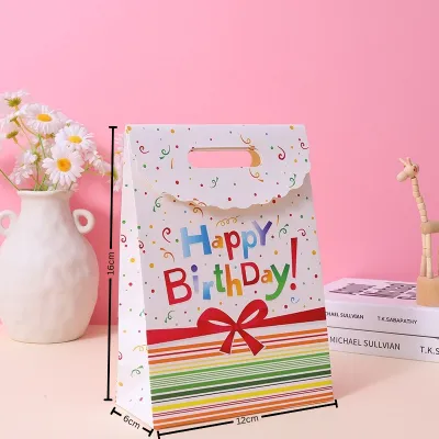 Beg Kertas Hadiah Harijadi Comel Beg Cenderahati Kanak Kanak Untuk Pesta Dan Majlis 15cm*7cm*21cm Birthday Gift Bag Exquisite Portable Gift Bag Packaging Bag Paper Bag 生日礼物袋ins风精美手提礼品袋儿童回礼袋伴手礼袋包装袋纸袋子 H193