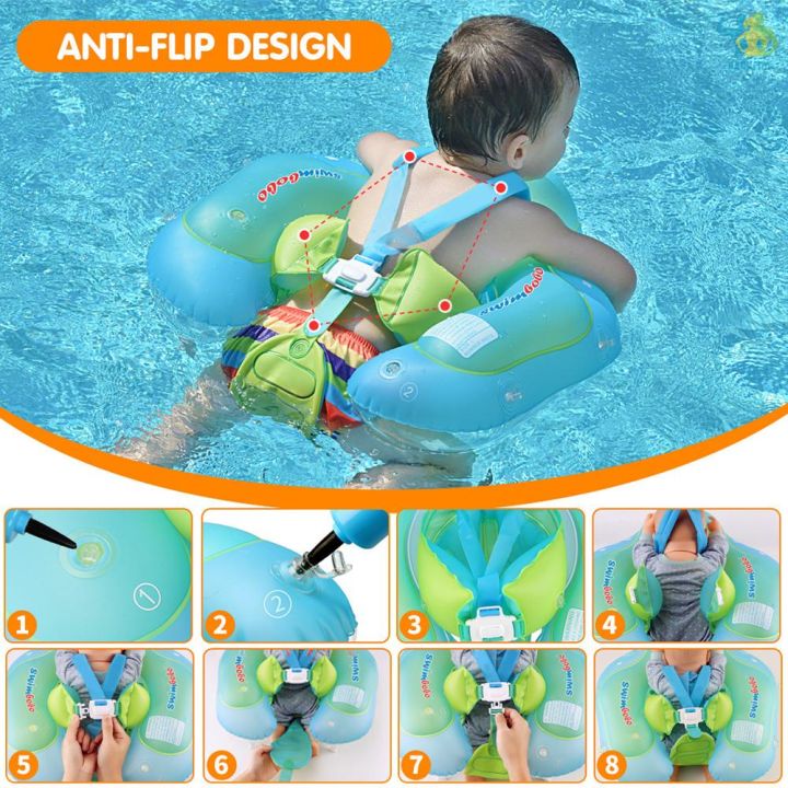 [BF Lowest] Inflatable Baby Swimming Ring with Removable Sun Canopy