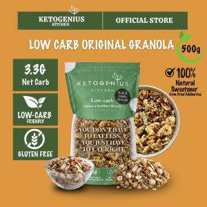 Ketogenius Kitchen Low-Carb Original Nuts & Seeds Granola 500g - Zero Sugar Added Natural Diabetic friendly Keto Diet No Sugar Low Carb Diet