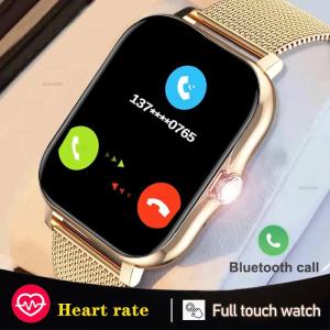 Free Gift USAMS Women Smart Watch Men 1.69" Full Touch Screen Heart Rate Fitness Tracker Ladies Watch Bluetooth Call Smart Clock for Android IOS