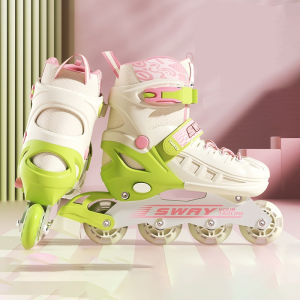 6 yrs and above Kids/Adults Inline Skates Adjustable Size Roller Skate Shoes Safe Right Foot Brake