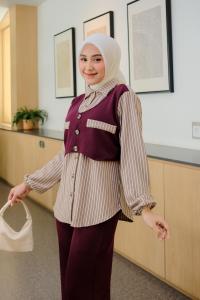 Agatha Setelan Celana | One Set Remaja Kekinian | Setelan Knit Daily Terbaru | One Set Daily Kekinian | Setelan Atasan dan Celana Simple