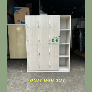 TỦ LOCKER NHỰA ĐÀI LOAN CÓ KHÓA + KỆ CAO CẤP - GIAO HỎA TỐC