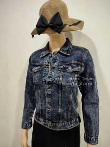 Jaket Jeans Wanita Import Warna Snow Black Hitam Kekinian Terbaru