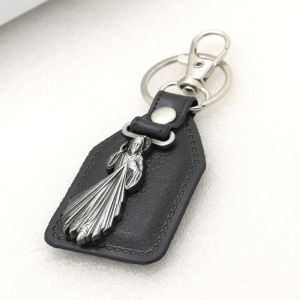 Religious Metal Keychain St. Benedict Cross Leather Keychain Christian Catholic Small Gift