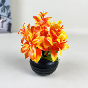 Pot Bunga Lily Mini Tanaman Hias Plastik Artificial Ornamen Dekorasi Ruangan Rumah Import COD PBP219