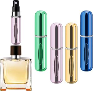 Bình xịt nước hoacó thể đổ thêm nước hoa bình xịt nước hoa du lịch (5ml bộ 6 chai) (Màu xanh lá vàng hồng tím đỏ xanh nhạt).