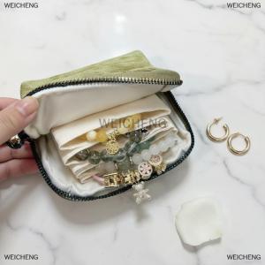 [COD] WEICHENG 5-Layer Jewelry Storage Bag Velvet Jewelry Pouch Bags For Watch Bracelet Rings Earrings Portable Travel Jewelry Case