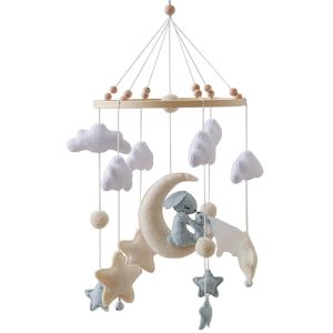 Bunny Baby and Mother Blue Mother Love Theme Crib MobileSoft Cotton Crib Mobile for GirlsNursery Animal DecorateBoys Sleep Soothing Mobile for Crib Hanging in Crib