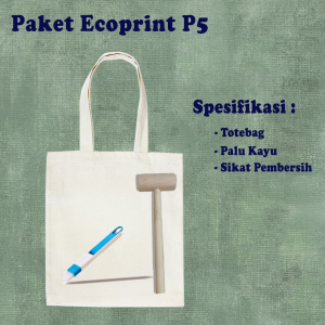 Paket P5 ecoprint Tas TotebagAlas Plastik Palu Kayu dan sikat ecoprint