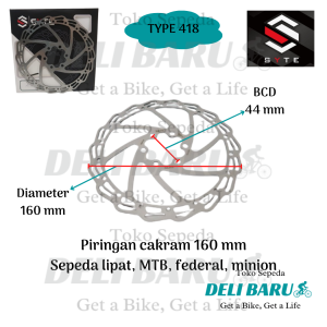 SYTE Piringan rem cakram 160 mm rotor disc brake model 6 baut sepeda MTB federal lipat minion