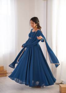 [PRE ORDER : 10 DAYS] Pure Fox Blooming Georgette Anarkali Set Size M to 2XL